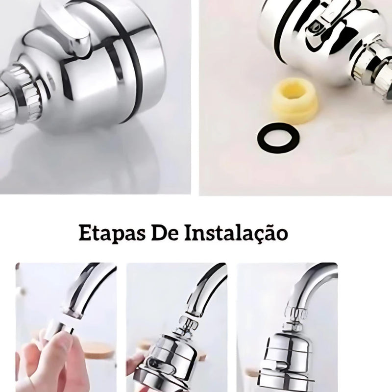 Bico Arejador Extensor Articulado 360° Inox – Economia, Praticidade e Conforto para sua Torneira!